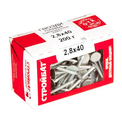 Гвозди толевые евро оцинкованные Стройбат 2,8х40 (0,2 кг)  картинка